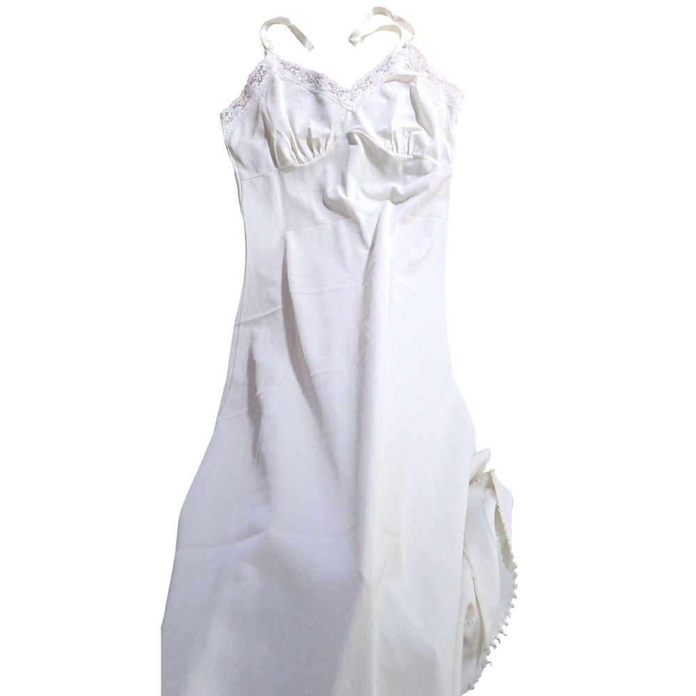 VINTAGE Christina Robe lace sleeveless full slip camisole cream Ivory lace 34 -